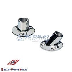 Base tonda in ACCIAIO INOX AISI 316, inclinata a 60°.